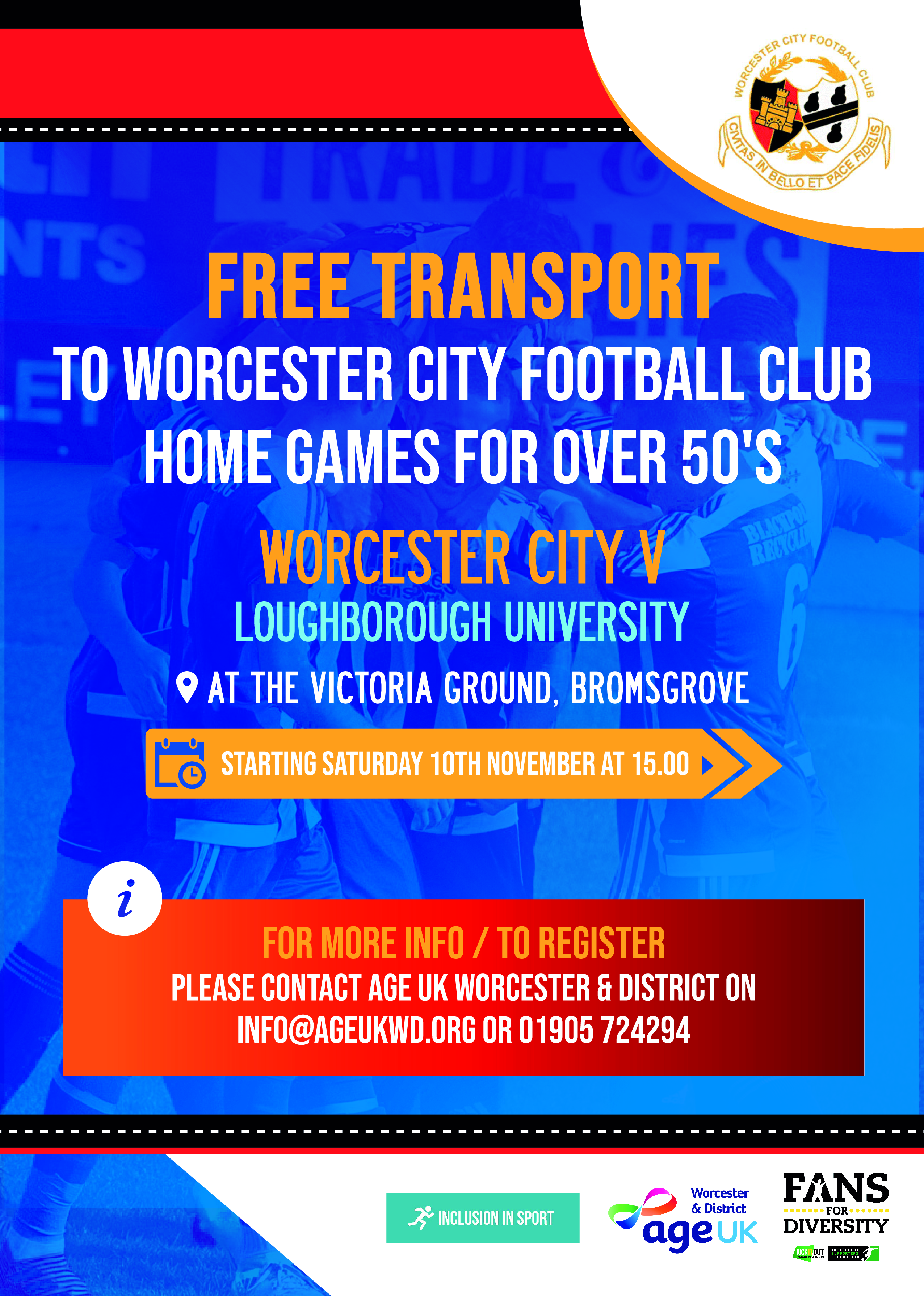 AGE UK Worcester and District and Worcester City Football Club Join