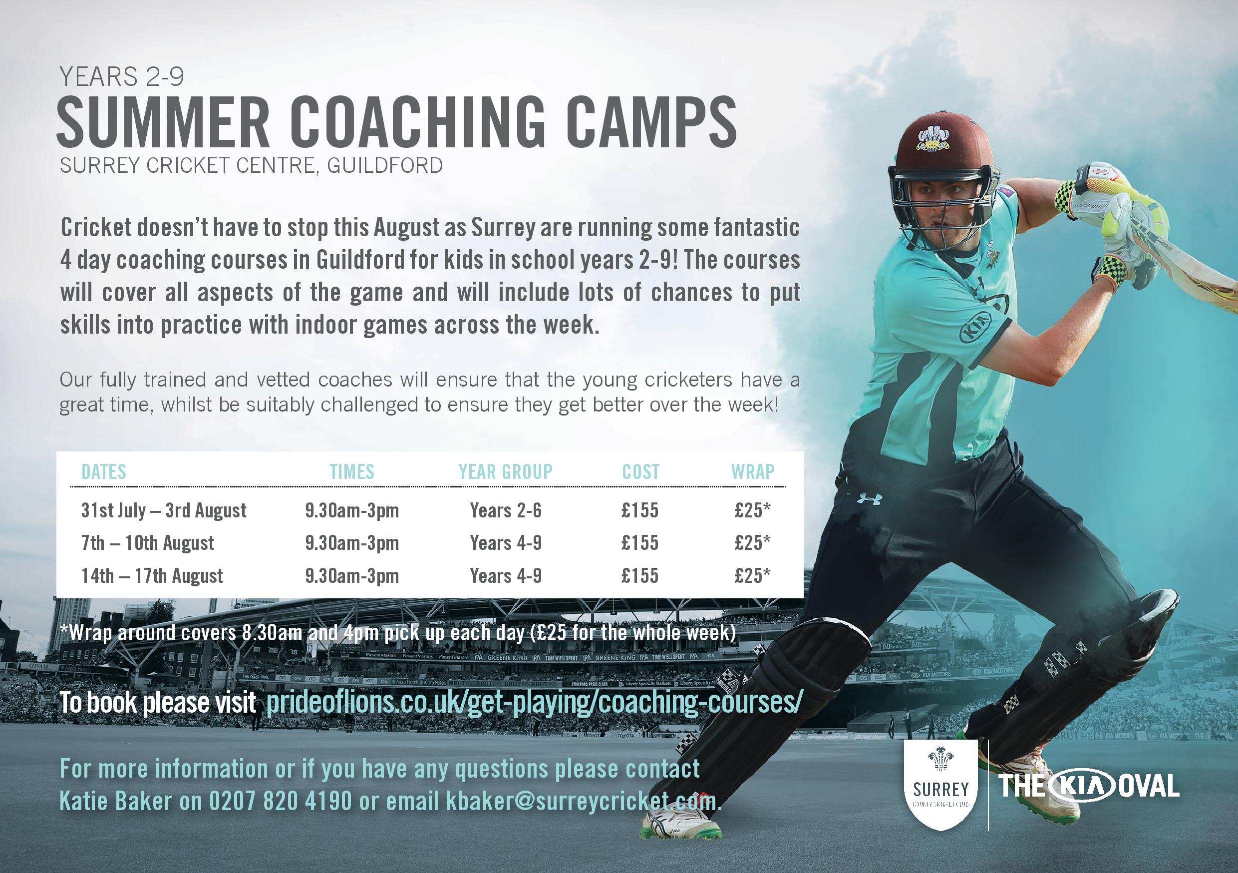 Surrey Cricket Foundation News Summer Coaching Camps Launched