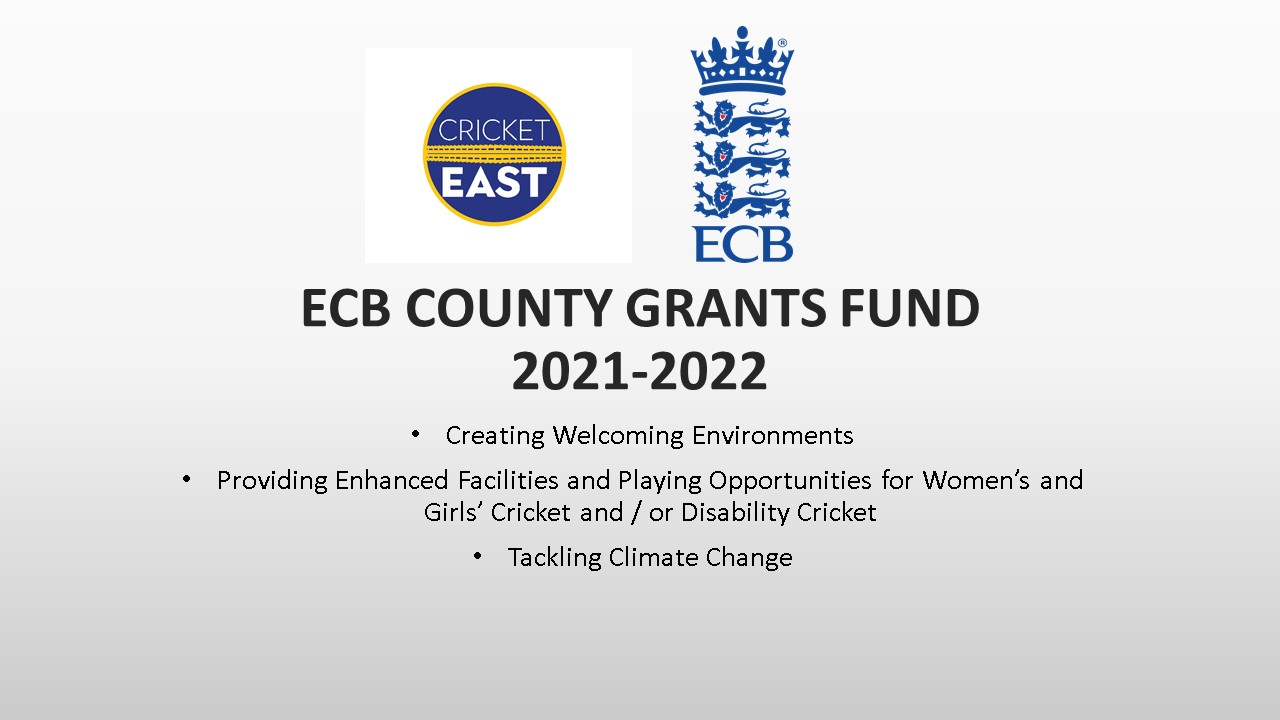Cricket East News Ecb County Grant Fund Webinar